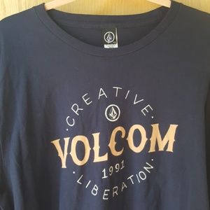 New Men's long Navy T-shirt by VOLCOM, Sz Large